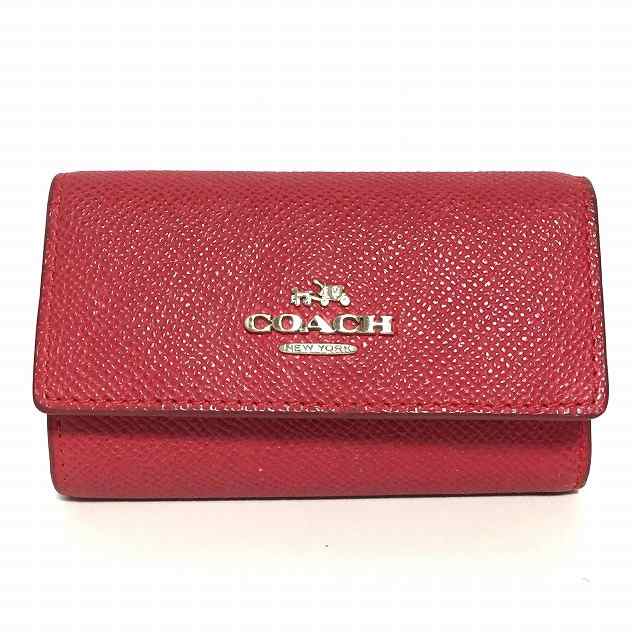 お手頃価格 新品 COACH コーチ レザー クリーム ホワイト5連キーケース