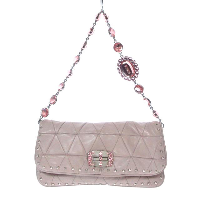 ミュウミュウ Miumiu ショルダーバッグ レディース ピンクベージュ ラインストーン レザー 中古 の通販はau Pay マーケット ブランディア Au Pay マーケット店