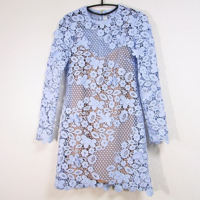 セルフポートレイト ワンピース サイズuk 8us 4 レディース ライトブルー ブラウン クルーネック 長袖 ひざ丈 中古 の通販はau Pay マーケット ブランディア Au Pay マーケット店