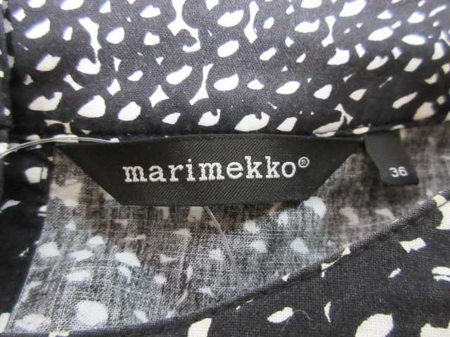 マリメッコ Marimekko ワンピース レディース 黒 アイボリー クルーネック 長袖 ひざ丈 コットン ドット柄 中古 の通販はau Pay マーケット ブランディア Au Pay マーケット店