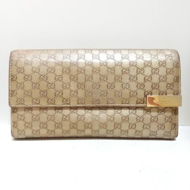 グッチ Gucci 長財布 レディース マイクログッチシマ ゴールド レザー 中古 の通販はau Pay マーケット ブランディア Au Pay マーケット店