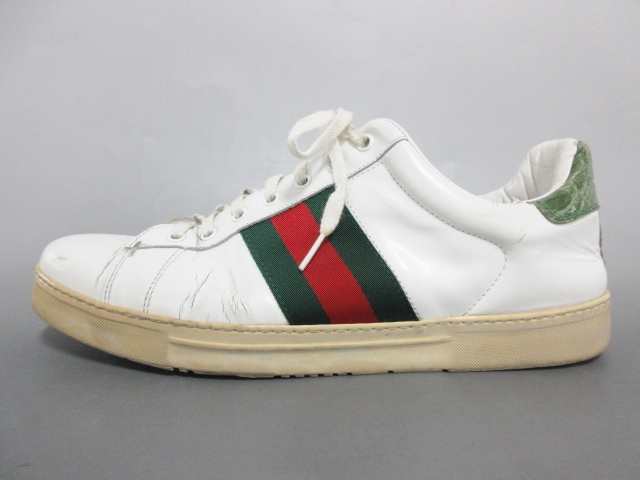 グッチ Gucci スニーカー 43 E メンズ 白 グリーン レッド レザー 中古 1111の通販はau Pay マーケット ブランディア Au Pay マーケット店