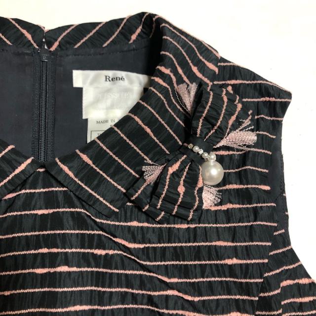 ルネ Rene ワンピース サイズ34 S レディース 黒 ライトピンク ノースリーブ ロング ボーダー ラインストーン パール 中古 の通販はau Pay マーケット ブランディア Au Pay マーケット店