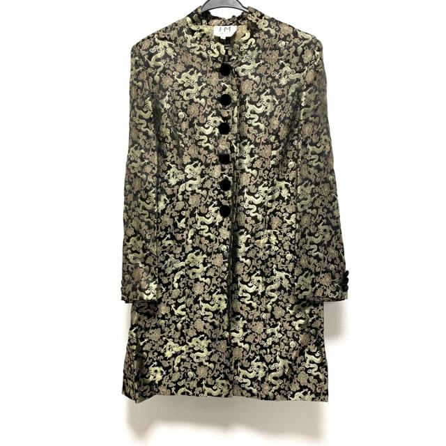 ハナエモリ Hanae Mori ワンピース サイズm レディース 美品 黒 カーキ マルチ 開襟 長袖 ひざ丈 肩パッド 中古 2103の通販はau Pay マーケット ブランディア Au Pay マーケット店