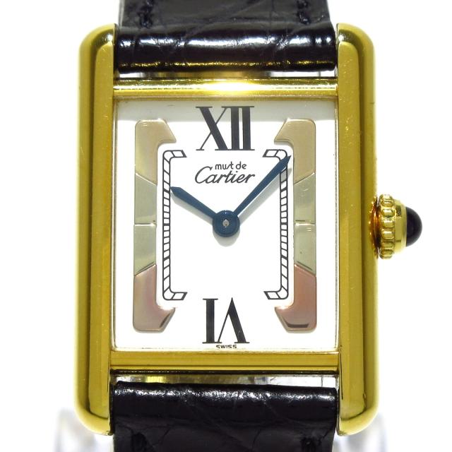 カルティエ Cartier マストタンクヴェルメイユ レディース 革ベルト 925 白 スリーカラー 中古 の通販はau Pay マーケット ブランディア Au Pay マーケット店