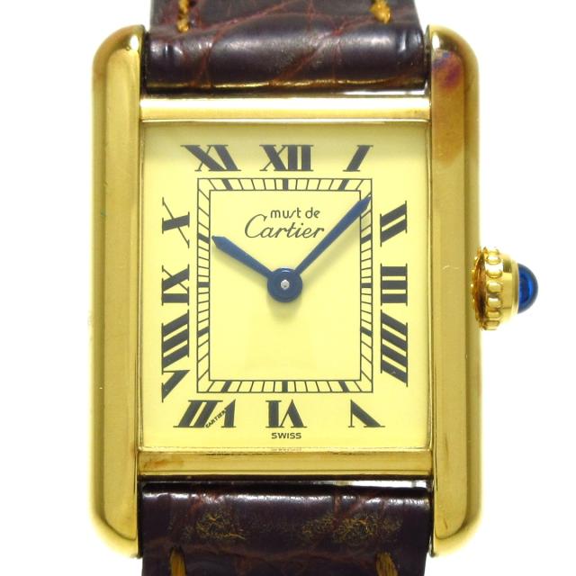 カルティエ Cartier マストタンクヴェルメイユ レディース 925 革ベルト アイボリー 中古 の通販はau Pay マーケット ブランディア Au Pay マーケット店