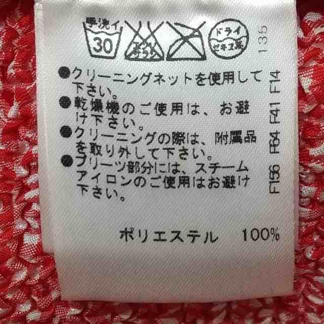 ノコオーノ NOKO OHNO ジャケット サイズ38 M レディース 美品 - レッド×白  長袖/プリーツ/フラワー(花)/春/秋【中古】20230826