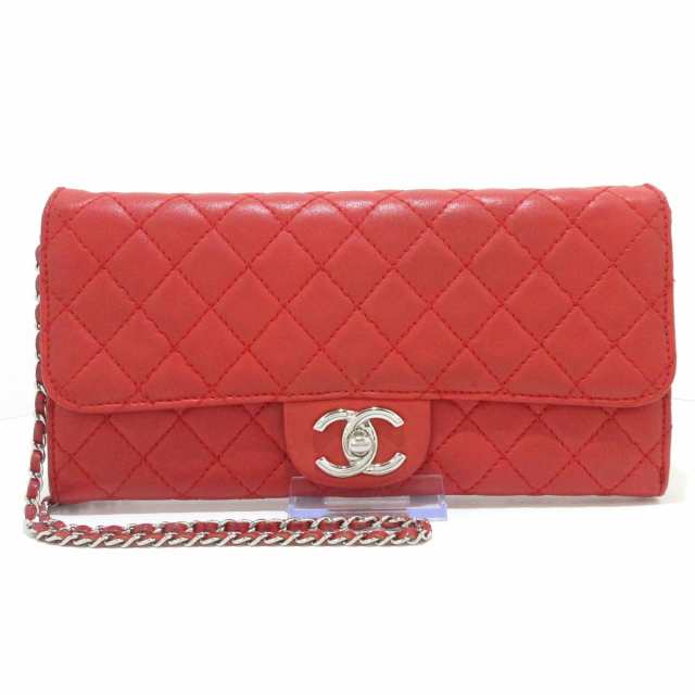 シャネル CHANEL 財布 レディース マトラッセ レッド チェーン ...