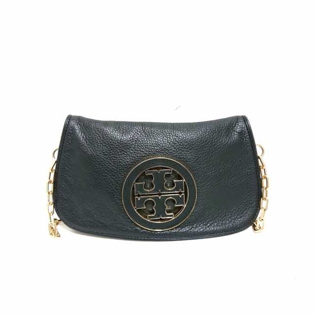 極美品】TORY BURCH ショルダーバッグ レザー ゴールドチェーン 黒