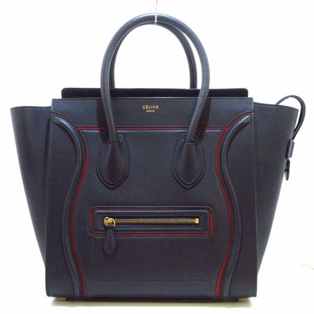 セリーヌ CELINE トートバッグ レディース ラゲージミニショッパー ダークネイビー×レッド レザー【中古】20231009｜au PAY  マーケット