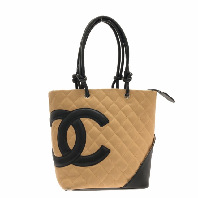 CHANEL トートバッグ ミディアム カンボンライン ラムスキン レザーオープンポケット×1内側