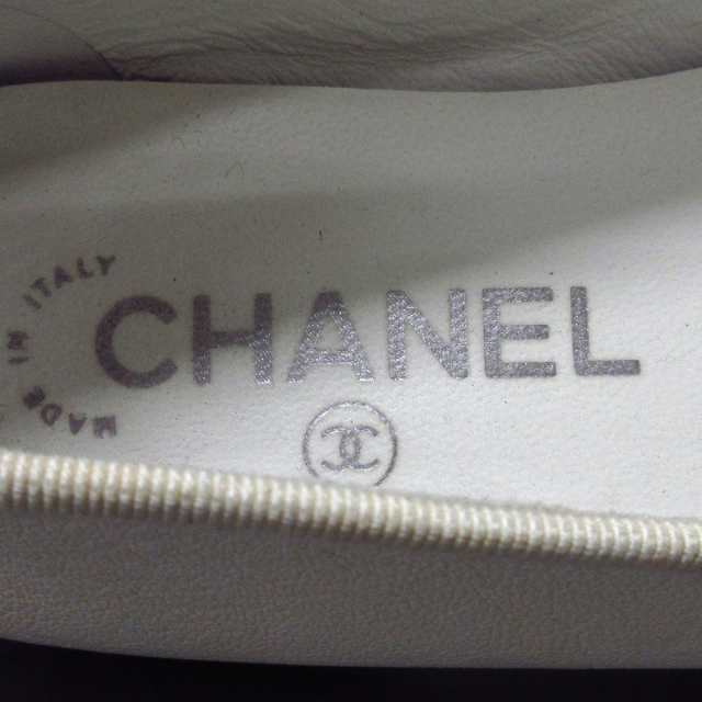 シャネル CHANEL フラットシューズ 37 1/2 C レディース - G02819 白