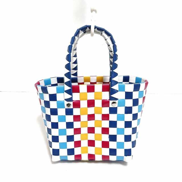 マルニ MARNI トートバッグ レディース 美品 - 白×ネイビー×マルチ