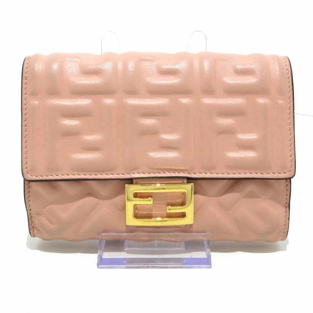 フェンディ FENDI Wホック財布 レディース ズッカ柄 8M0419 ピンク 型 ...