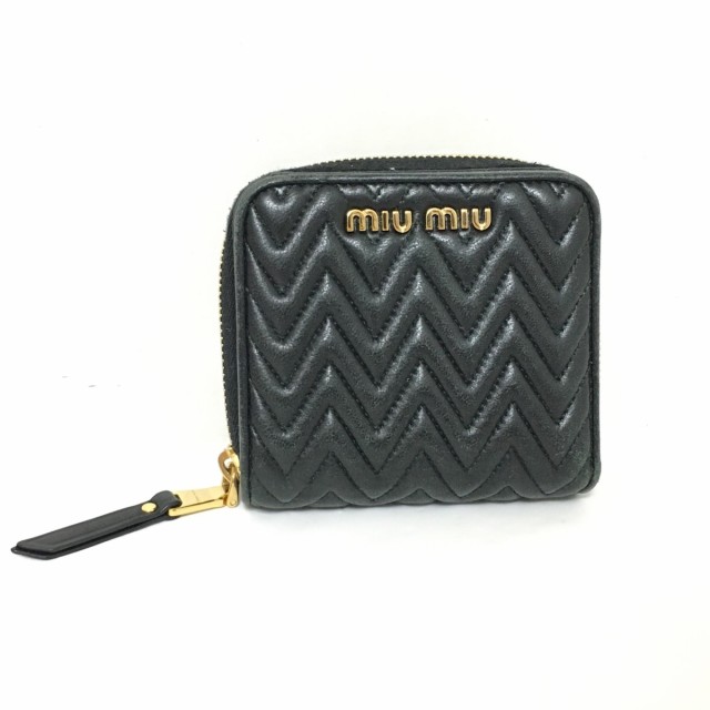 ミュウミュウ miumiu 2つ折り財布 レディース マテラッセ 5MC446 黒