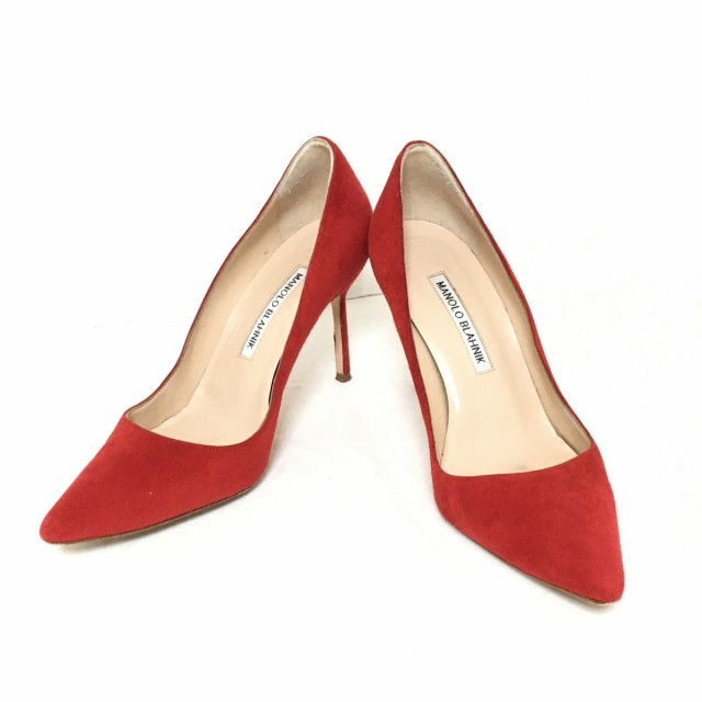 マノロブラニク MANOLO BLAHNIK パンプス 37 レディース - レッド