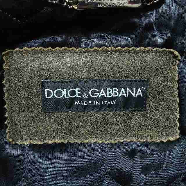 ドルチェアンドガッバーナ DOLCE&GABBANA ライダースジャケット サイズ46 S メンズ - ダークブラウン  レザー/春・秋物【中古】20230520