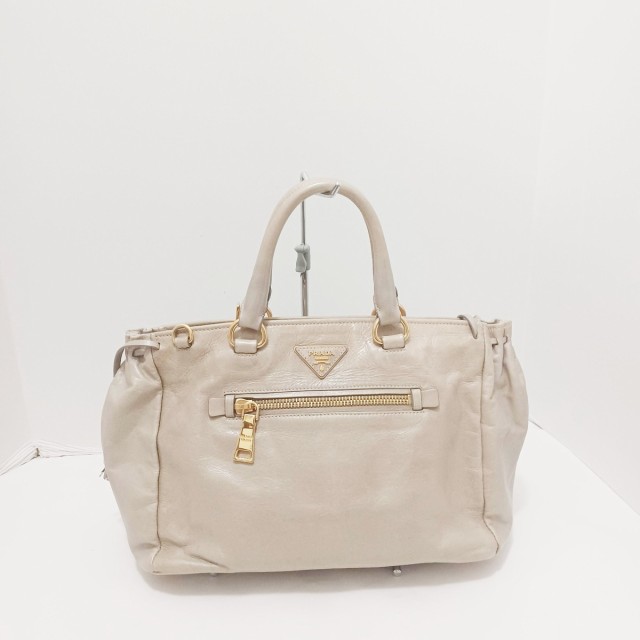 プラダ PRADA ハンドバッグ レディース - BN1921 ライトベージュ 革タグ レザー【中古】20230830｜au PAY マーケット