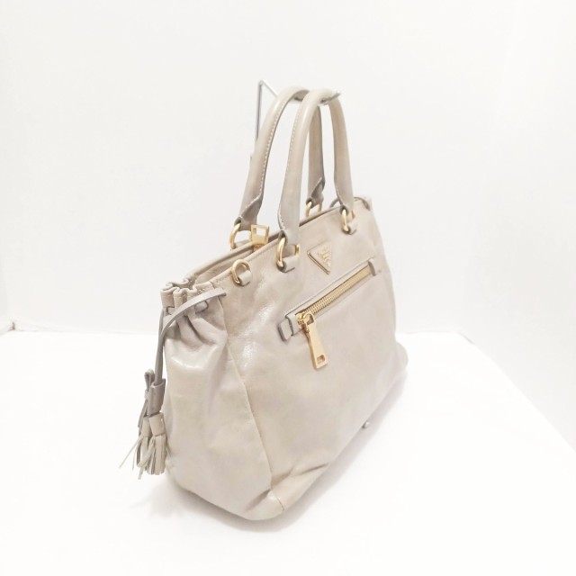 プラダ PRADA ハンドバッグ レディース - BN1921 ライトベージュ 革タグ レザー【中古】20230830