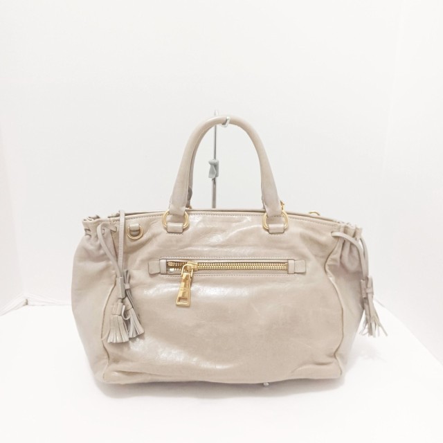 プラダ PRADA ハンドバッグ レディース - BN1921 ライトベージュ 革タグ レザー【中古】20230830