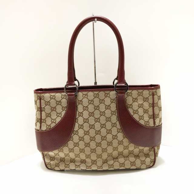 グッチ GUCCI トートバッグ レディース GG柄 113011 ベージュ×レッド ...