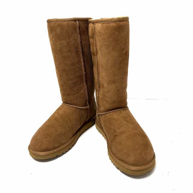 アグ UGG ロングブーツ USA 6 レディース - ブラウン ムートン【中古