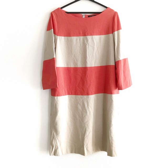 ニジュウサンク 23区 ワンピース サイズ46 Xl レディース ベージュ オレンジ クルーネック 七分袖 ひざ丈 中古 2706の通販はau Pay マーケット ブランディア Au Pay マーケット店