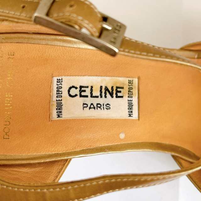 セリーヌ CELINE サンダル 36 レディース - ゴールド レザー【中古