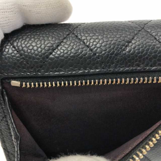 シャネル CHANEL 3つ折り財布 レディース マトラッセ A82288 黒 ココ