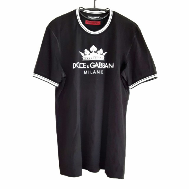 ドルチェアンドガッバーナ DOLCE&GABBANA 半袖Tシャツ サイズ50 M メンズ - 黒×白 夏物【中古】20230928｜au PAY  マーケット