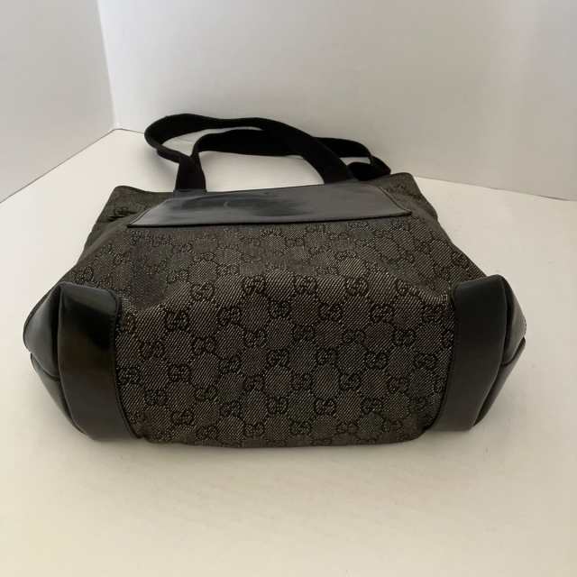 グッチ GUCCI ハンドバッグ レディース GG柄 28892 黒 ジャガード×レザー【中古】20231028