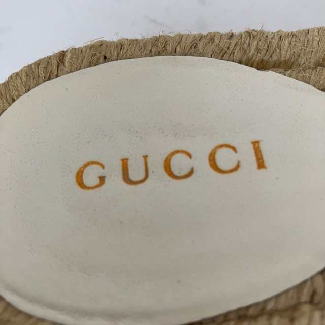 グッチ GUCCI 靴 36 1/2 レディース ダブルG 551881 白×ベージュ