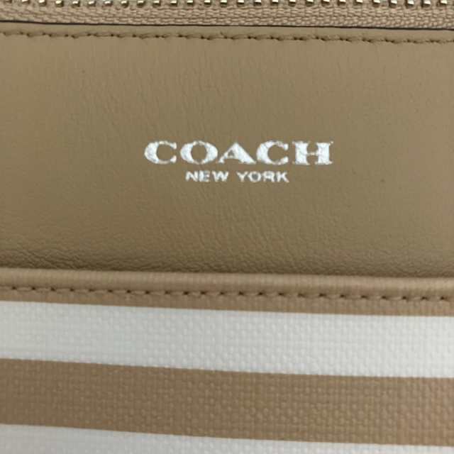 コーチ COACH ショルダーバッグ レディース - ベージュ×白 ボーダー