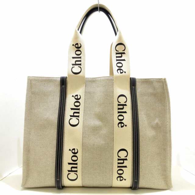 クロエ Chloe トートバッグ レディース 美品 WOODY TOTE MEDIUM