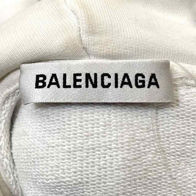 バレンシアガ BALENCIAGA パーカー サイズS レディース - 白 ロゴ