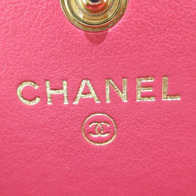 シャネル CHANEL 長財布 レディース 美品 マトラッセ ピンク×ゴールド