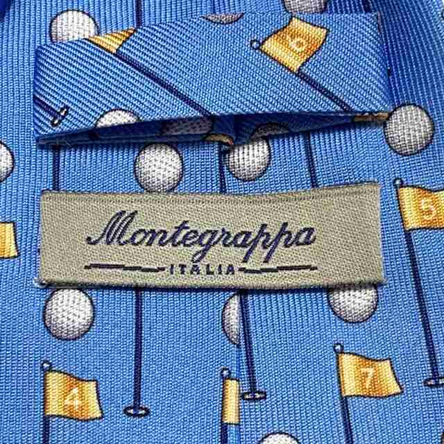 モンテグラッパ montegrappa ネクタイ メンズ - ライトブルー×イエロー