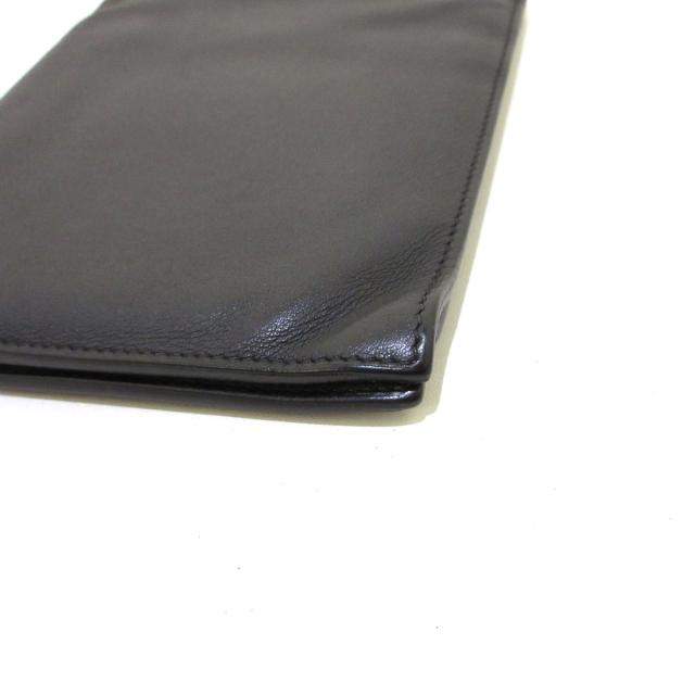 HERMES エルメス シチズン 二つ折り長財布 シルクイン ツイル 黒 ...