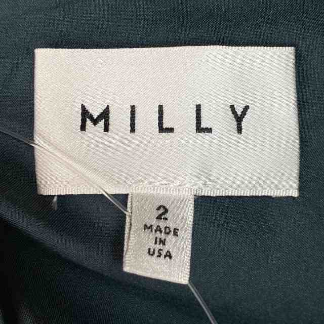 正規品 MILLY ミリー ワンピース クルーネック 七分袖 ロング バイカラー ダークグリーン×黒 nexjob.ca