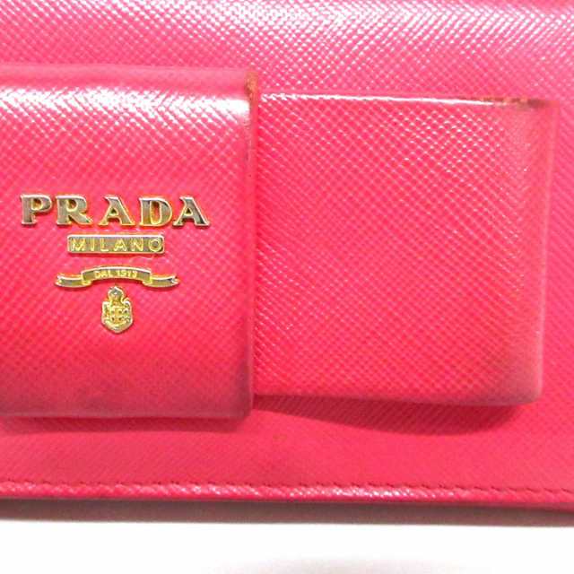 プラダ PRADA 長財布 レディース - 1M1132 ピンク リボン サフィアーノ