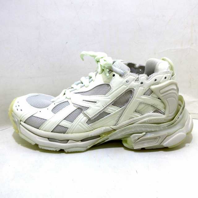 バレンシアガ BALENCIAGA スニーカー メンズ 新品同様 RUNNER(ランナー) 677403 白×アイボリー  レザー×ナイロン【中古】20230915｜au PAY マーケット