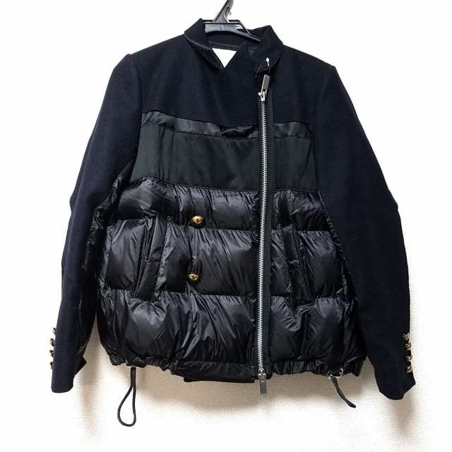 サカイ Sacai ダウンジャケット サイズ2 M レディース - 黒×ダークネイビー 長袖/ジップアップ/秋/冬【中古】20230303｜au  PAY マーケット