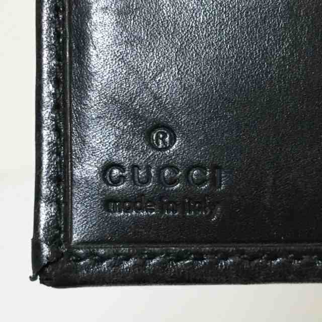 グッチ GUCCI Wホック財布 レディース - 115080 黒 レザー【中古