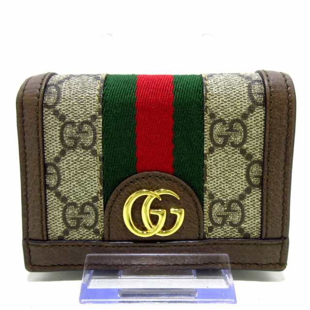 グッチ GUCCI 2つ折り財布 レディース 美品 オフィディア GGスプリーム