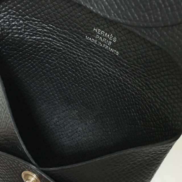 エルメス HERMES コインケース レディース バスティア 黒 ヴォー