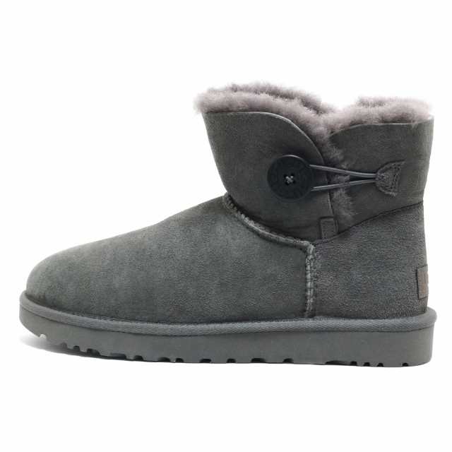 アグ UGG ショートブーツ JAPAN 25 レディース 美品 ミニベイリーボタン II 1016422 ダークグレー  ムートン【中古】20231017｜au PAY マーケット