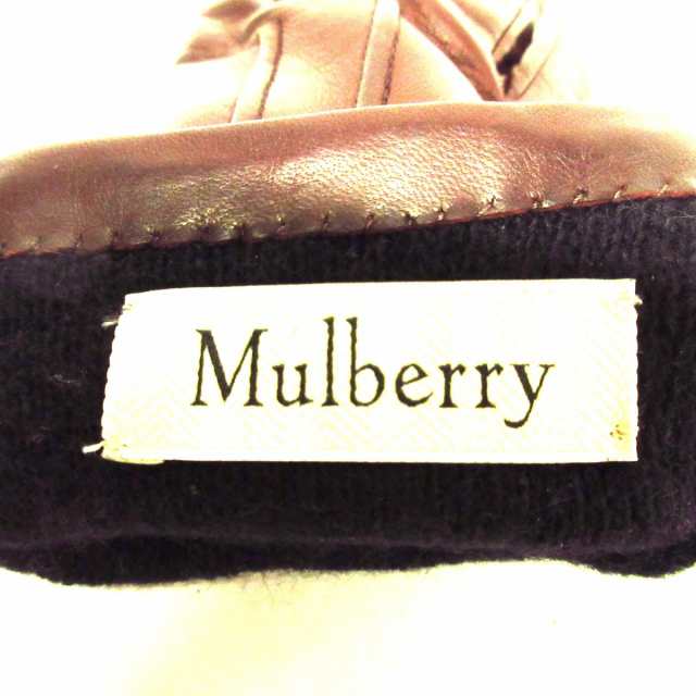 マルベリー MULBERRY 手袋 レディース - VG4108/192K120 ダークブラウン レザー【中古】20230701