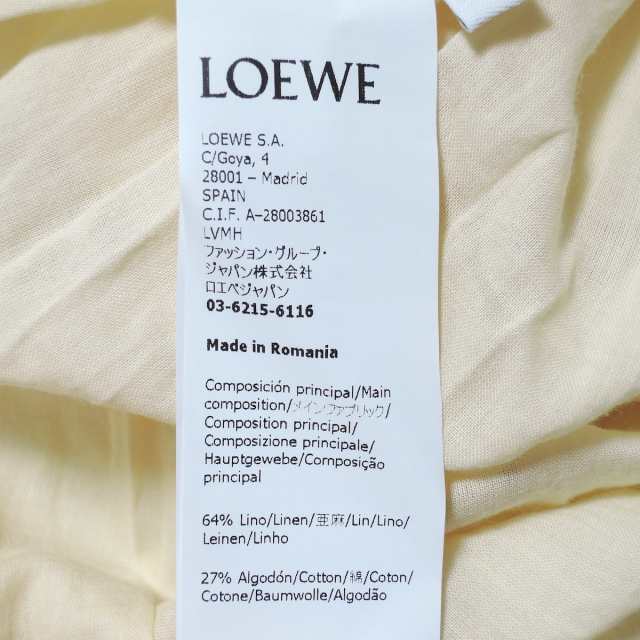 ロエベ LOEWE ワンピース サイズ34 S レディース 美品 - アイボリー×白