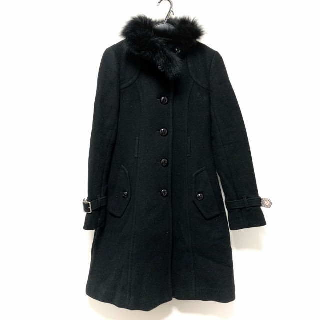 バーバリーブルーレーベル Burberry Blue Label コート サイズ38 M レディース 美品 - 黒 長袖/フォックスファー/冬【中古】20230217|au PAY マーケット