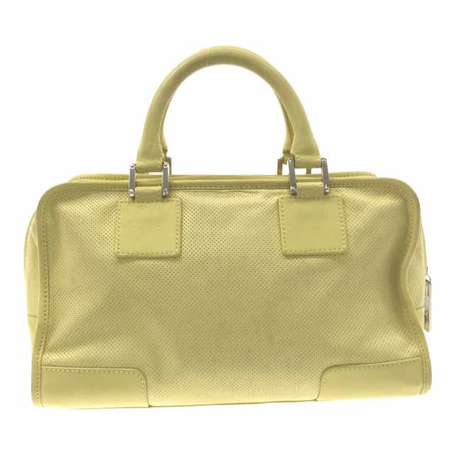 ロエベ LOEWE ハンドバッグ レディース アマソナ28 ライトイエロー パンチング レザー【中古】20230606